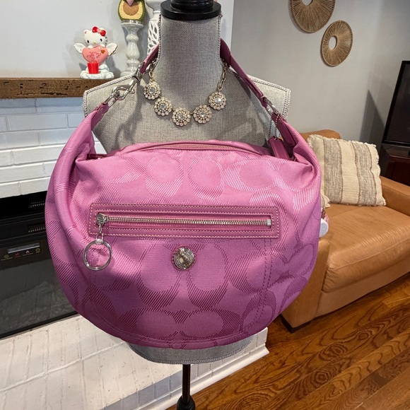 Coach Handbags - Coach Pink Signature Hobo Bag